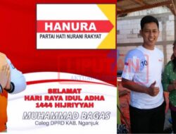 Muhammad Bagas Caleg Hanura Dari LDII Bagikan Ribuan Paket Kurban Idul Adha 1444 H.