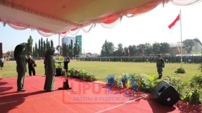 Pasukan Linmas Se Kabupaten Jombang Gelar Apel Persiapan Jelang Pemilu