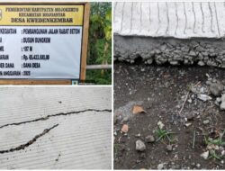 Diduga Asal Kerja, Proyek Jalan Rabah Beton Desa Kweden Kembar Retak, LSM LPHM Akan Kawal Aduan Warga