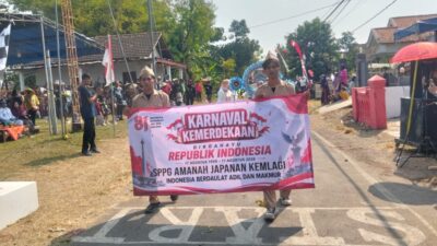 Karnaval Kemerdekaan Desa Japanan, Salah Satu Peserta dari SPPG Amanah Kenalkan Pentingnya Makanan Bergizi